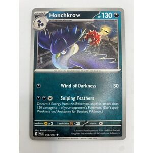 Pokemon Honchkrow Darkness 058/094 Prismatic Evolutions Uncommon Pocket Monster